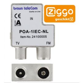 Braun Telecom POA 1 IEC-NL Opdruk verdeler TV-FM male/f-male