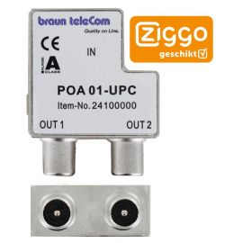 Braun Telecom POA 01 B UPC Opdruk 2v IEC verdeler male