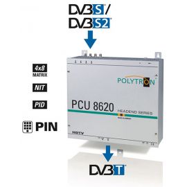 Polytron PCU8620 FTA Compact Headend DVB-S2>DVB-T 4x8 switch