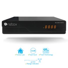Rebox RE-2400 DVB-T2 FTA 12V, USB PVR, YT