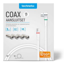 Technetix Connectionset SHOP F/IEC 1,5m + 4 x F-con. Ziggo