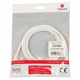 Triax CAT6 patchkabel 1,5 mtr Wit