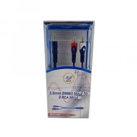 02-0092 Audioverloop 2 Cinch >3.5mm Stereo 5 Mtr. / 58103 MC